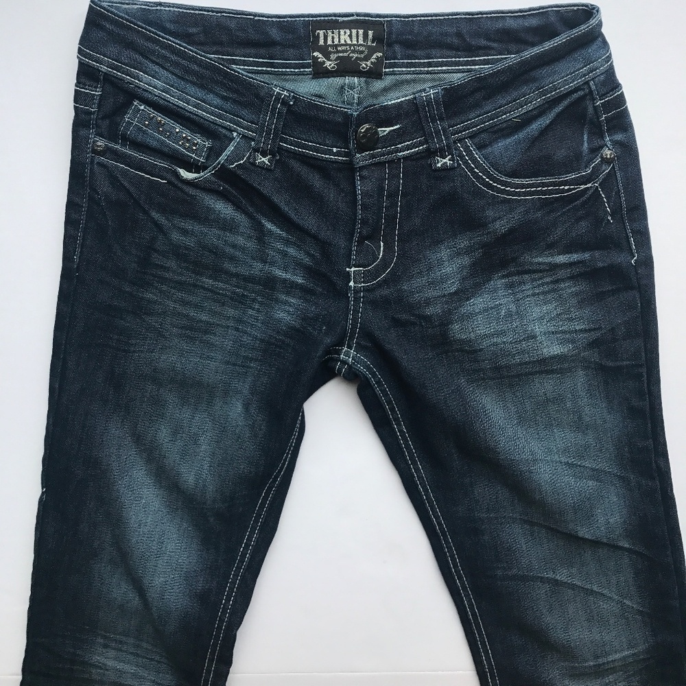 Women/girl Thrill Straight Leg Blue Jeans Size 9